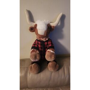 Build A Bear TEXAS LONGHORN STEER BULL No Sound 12" Sitting BAB